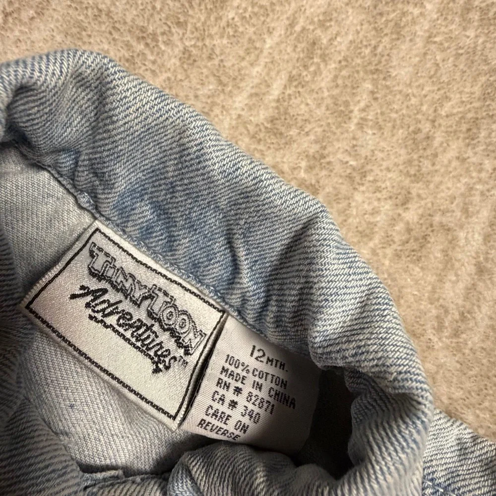 Vintage 1994 Tiny Toon Adventures‎ Denim Jacket Baby 12 Months Embroidered